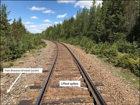 Inspections in the curve failed to identify raised spikes that lifted away on June 3, 2021, causing the cars to derail.