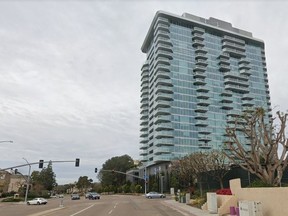 A man, 48, died in a disastrous BASE jump from the 23-storey San Diego Palisade UTC apartment building on Tuesday, March 22, 2022.