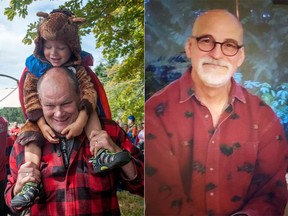 Chris Straw, left, with his grandson Luca, and Marc Dore were killed while pouring the foundation of Straw's new home on Gabriola Island in March 2021.