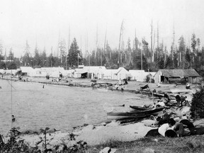 Greer's Beach, i.e., Kitsilano Beach, in 1908. Sam Greer claimed to have purchased 200 acres of Kitsilano Point off four Indigenous people in 1884.