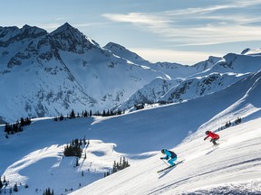 RCMP and Whistler Blackcomb confirm a man died earlier this week when he was caught in an avalanche inside the boundaries of the ski resort. A file photo of skiers at Whistler Blackcomb is shown here.