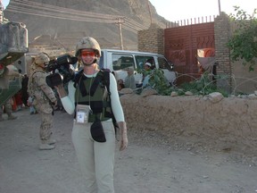 Alison MacLean is trying to rescue Afghans who helped her during more than a decade of doing documentary films in that country. This photo was taken in 2010 in Kandahar, while MacLean was embedded with Canadian troops, during shooting of Outside the Wire for W Television.