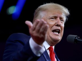 ORLANDO, FLORIDA - FEBRUARY 26: Former U.S. President Donald Trump speaks during the Conservative Political Action Conference (CPAC) at The Rosen Shingle Creek on February 26, 2022 in Orlando, Florida.