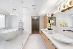One of seven bathrooms at 4507 Woodgreen Drive, West Vancouver.