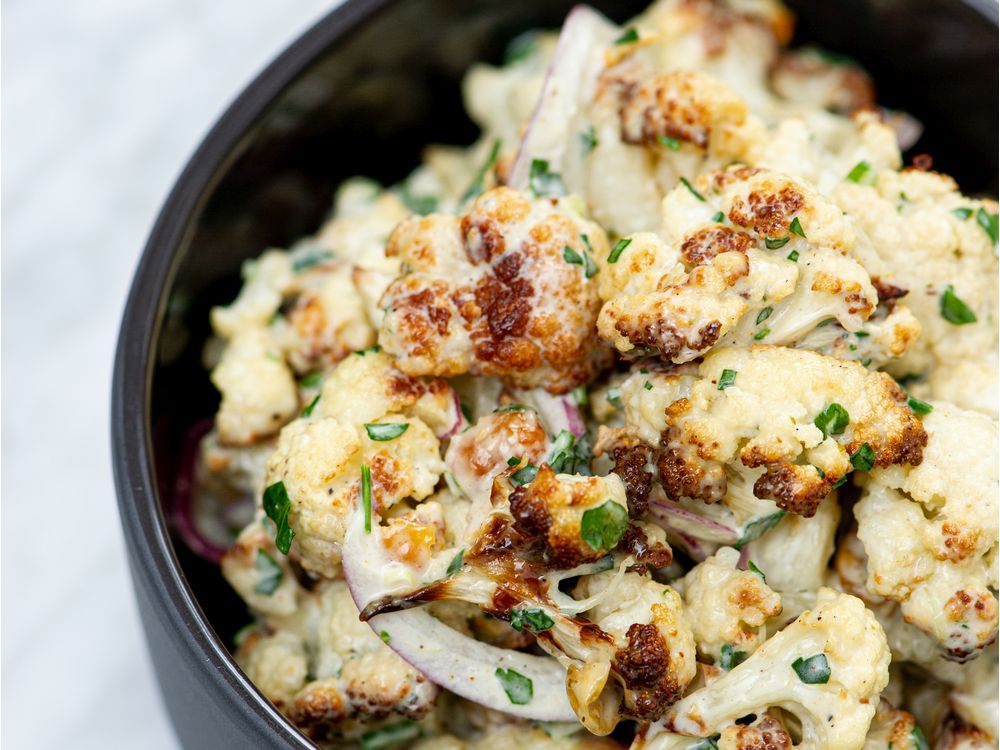 Recipe: Roasted cauliflower and chickpea salad