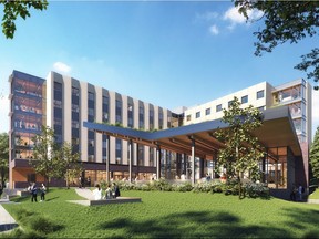 North Vancouver's Capilano University will build on-campus housing for the first time. The six-storey complex, pictured in these renderings, will feature 362 student beds, a dining hall, laundry facilities, study areas, lounges, a kitchen on each floor, and a First Nations-focused reflection and gathering space.