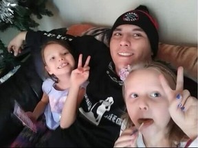 Abbotsford resident and father of six Dale Lylyk, 38, was hit by a car while crossing Hillcrest Avenue and Clearbrook Road in Abbotsford at 11:59 p.m. on April 26, 2022. Lylyk, pictured with two of his kids, suffered serious injuries and as of April 30 was in an induced coma at Royal Columbian Hospital.