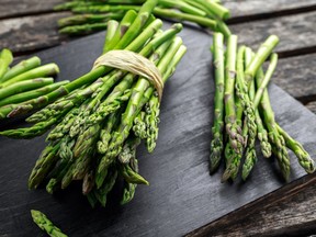 Fresh raw green asparagus.