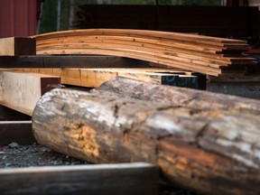 Cut boards and lumber at a sawmill in Sooke, British Columbia, Canada, on Wednesday, Oct. 27, 2021.