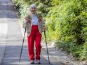 Hilary Clark, 91, tried to get her daily exercise during the pandemic by walking, after her regular exercise classes were cancelled.