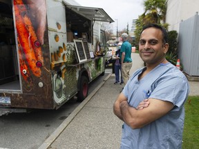 Dr. Sharadh Sampath with his food truck Cultivate at Richmond Hospital.