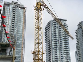 Condo towers under construction in Burnaby