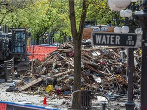 Demolition of the Winters Hotel, destroyed during a fire April 11.