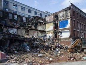 File photo: The Winters Hotel after a fire on April 11, 2022.