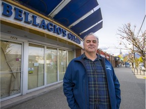 Neil Wyles outside a shuttered ice cream shop on Main Street in Vancouver