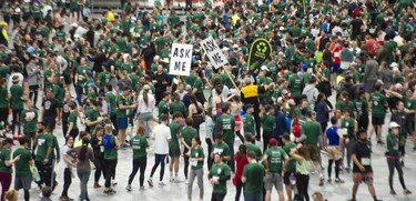 Inside B.C. Place during Vancouver Sun Run on April 24, 2022.