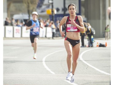 Maria Bernard-Galea is the second-place female athlete in the Vancouver Sun Run on April 24, 2022.