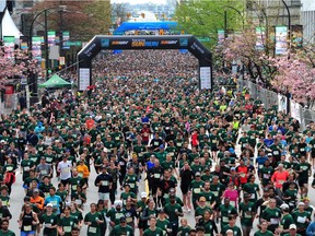 Scenes from the 2022 Sun Run on Georgia St.  in Vancouver on April 24, 2022.