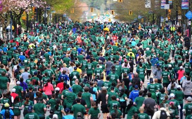 Scenes from the 2022 Sun Run on Georgia St.  in Vancouver on April 24, 2022.