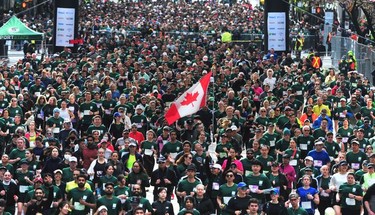 Scenes from the 2022 Sun Run on Georgia St.  in Vancouver on April 24, 2022.