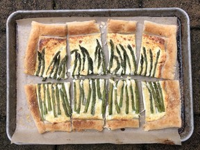 Asparagus and goat cheese tart.