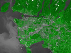 Satellite image of Metro Vancouver
