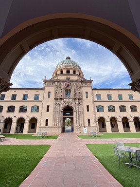 The stately Pima County Historic Courthouse presides over downtown Tucson.