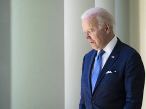 U.S. President Joe Biden walks to the Rose Garden for an event on high speed internet access for low-income Americans, at the White House May 9, 2022 in Washington, DC.