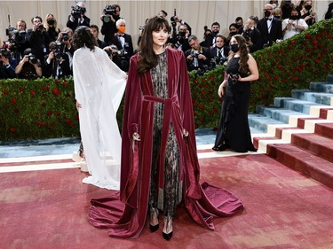 Dakota Johnson attends The 2022 Met Gala Celebrating "In America: An Anthology of Fashion" at The Metropolitan Museum of Art on May 2, 2022 in New York City.