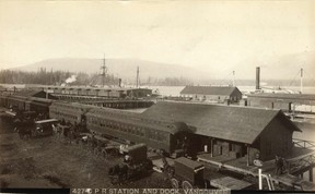 C.P.R. Station and Dock, Vancouver, 1889 or 1890. Bailey and Neelands/Vancouver Archives AM1376-: CVA 1376-375.17