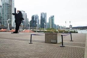 A Canada goose nests near the Digital Orca sculpture outside the Vancouver Convention Center on Mother's Day weekend. (Vancouver Convention Center Staff)