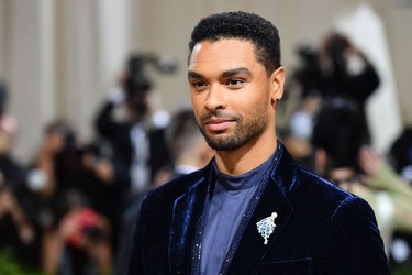 English actor Rege-Jean Page arrives for the 2022 Met Gala at the Metropolitan Museum of Art on May 2, 2022, in New York. - The Gala raises money for the Metropolitan Museum of Art's Costume Institute. The Gala's 2022 theme is "In America: An Anthology of Fashion."