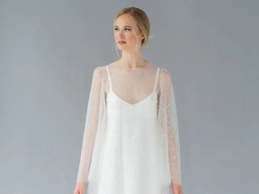 ‘Buffy’ short wedding dress, $1,500 at Catherine Langlois, catherinelanglois.com.