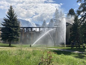 A look at the fire damage at the Quaaout Lodge at Talking Rock Golf Resort in the Shuswap area near Kamloops.