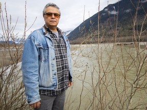 Sto:lo Tribal Council Chief Tyrone McNeil at Seabird Island near Agassiz, where the Fraser River has washed away land. He says a regional flood strategy needs to include First Nations as decision makers: "One community building a dike won't do anything."