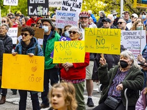 Representatives from more than 20 neighbourhood associations and community groups in Vancouver were at City Hall protesting The Broadway Plan, which proposes an enormous increase in density in a 500-block area of the city.