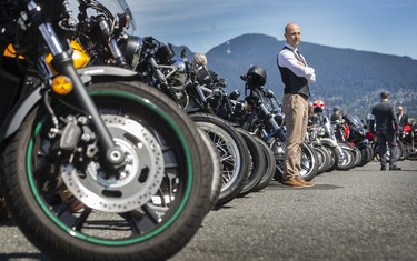 Igor Nazirov joined other well-dressed motorcyclists at Brockton Point for the 11th Annual Distinguished Gentleman's Ride (DGR) in Vancouver, May 22, 2022.