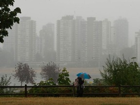 A rainy day at Kitsilano Beach in Vancouver in a file photo.