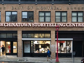 The old Bank of Montreal building on East Pender is now home to the new Chinatown Storytelling Centre.
