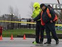 Surrey RCMP officers investigate an accident.  Injury cases against ICBC worth up to ,000 have been moved from the Supreme Court of British Columbia to an administrative tribunal.