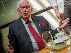 Vancouver businessman Joe Segal had died. Here he is seen at his favourite restaurant in 2013 -  at the now closed Four Seasons in downtown Vancouver.