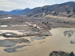 Grown Here Farms barns flooded with water, mud and debris from flooding on the Similkameen River in Cawston in mid-November 2021.