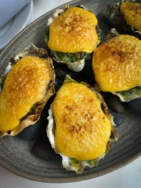 Oysters Rockefeller, recipe created by Fanny Bay Chef Tommy Shorthouse.