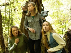From left, Mathilde Shisko, Jennie Bissell and Fiona Jenkins star in Wolves are Coming for You at the Pacific Theatre on June 24-26.