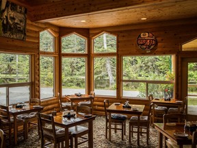The dining room at Haida House in Tllaal on Graham Island.