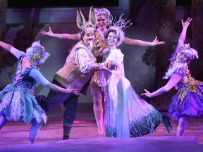 From left, Elyza Samson, Carly Street, Polina Olshevska, Kate Besworth and Anna Wang-Albini in A Midsummer Night's Dream.