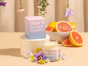 Moonday But First, Laundry candle.