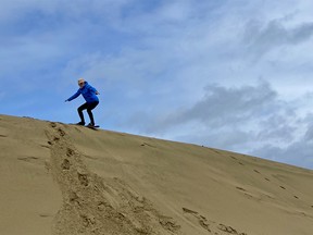 With dunes up to 100 metres high Sand Master Park near Florence is great place to try sand boarding.