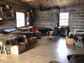 The inside of one of the barracks at Fort Walsh.