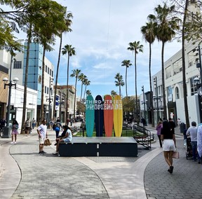 Santa Monica's Third St. Promenade is the place to be if you like to shop.  Three pedestrian-only shopping blocks are anchored in the exclusive Santa Monica Place.